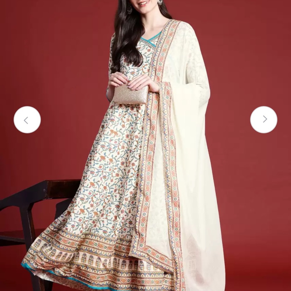 Ethnic Motifs print Angrakha kurta set